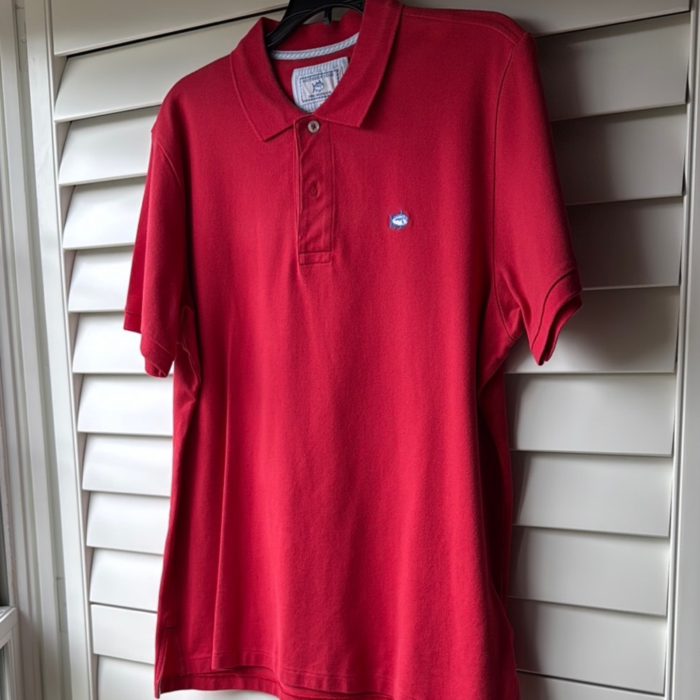 Southern Tide Red Polo Shirt Vibrant Cotton Blend